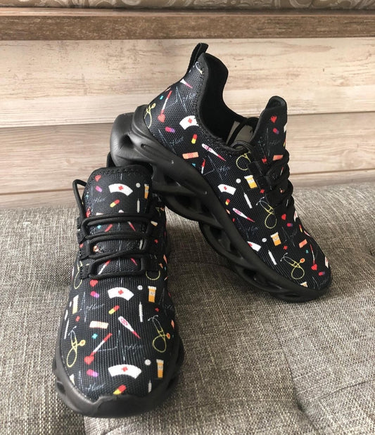 Black Nurse Themed Running Shoe