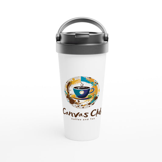 White 15oz Stainless Steel Travel Mug