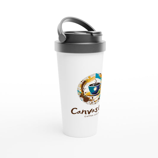 White 15oz Stainless Steel Travel Mug