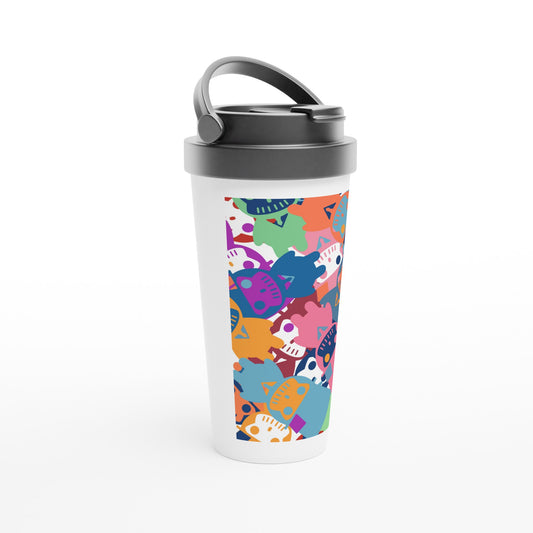 White 15oz Stainless Steel Travel Mug