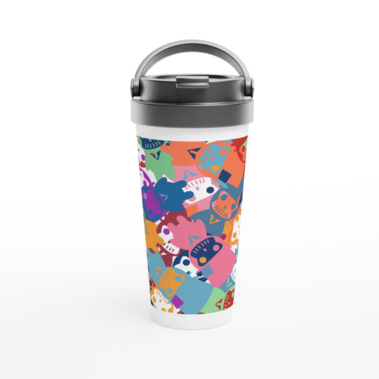 White 15oz Stainless Steel Travel Mug