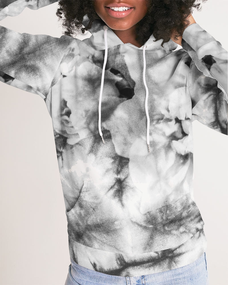 Gray Floral Evoblack Women's Hoodie