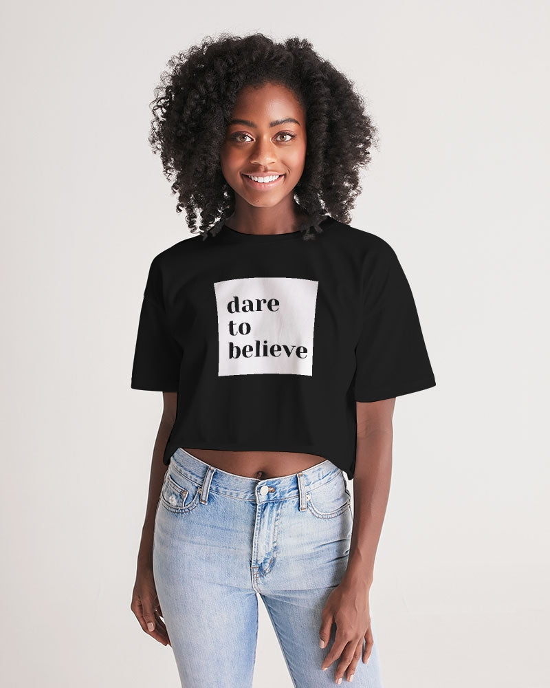 Dare To Believe Women's Lounge Cropped Tee