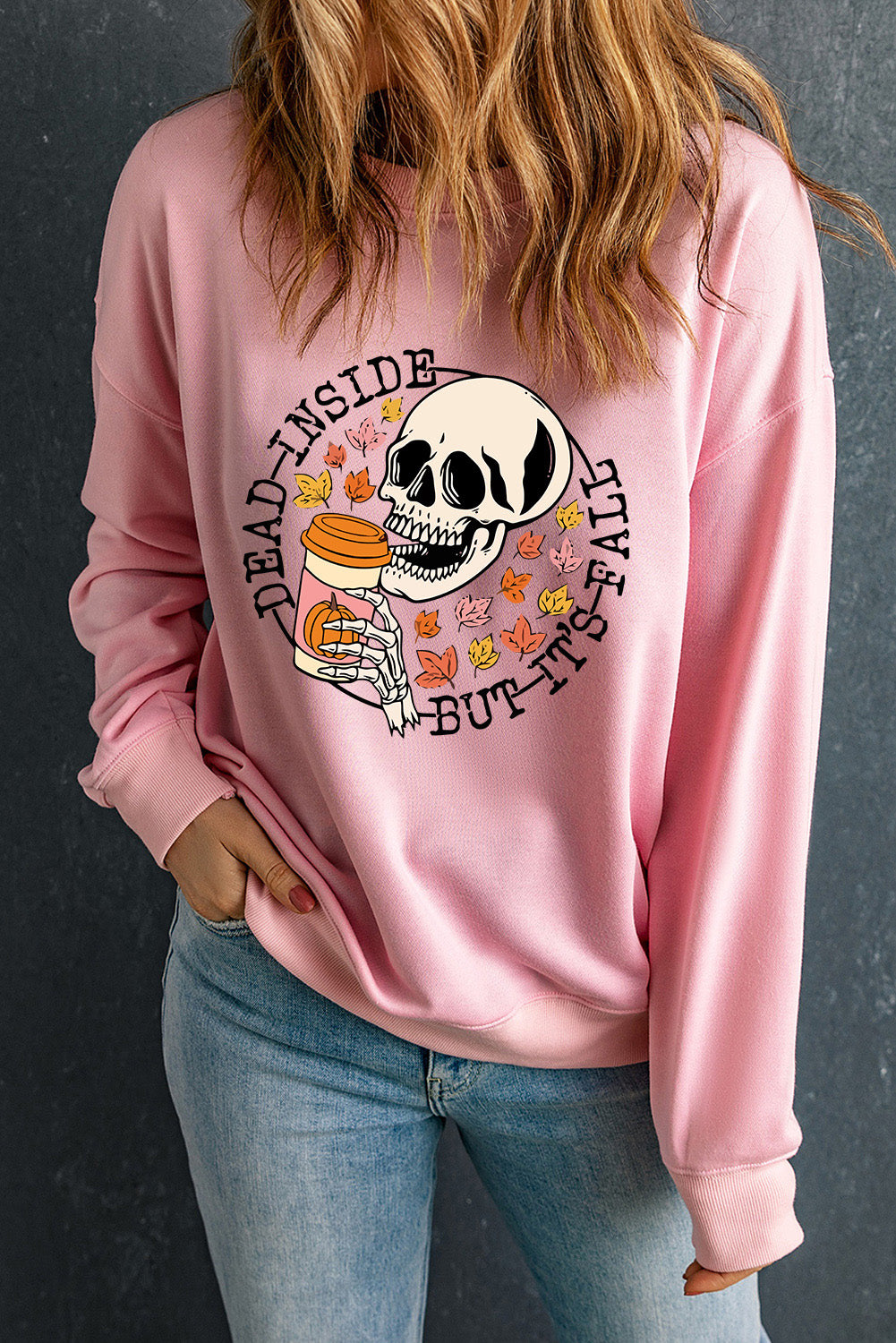 Skull Graphic Dropped Shoulder Sweatshirt