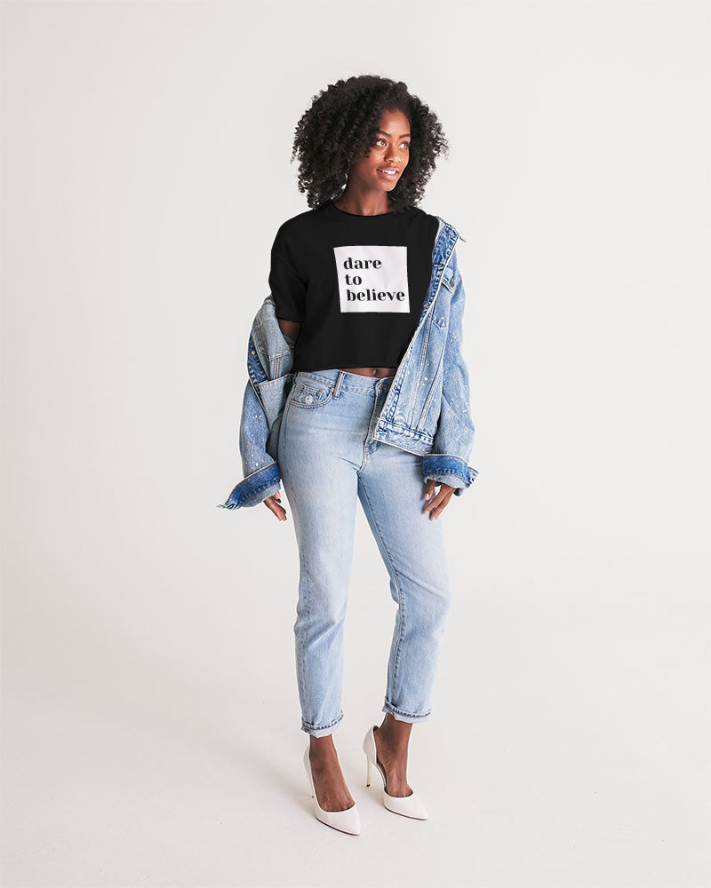 Dare To Believe Women's Lounge Cropped Tee