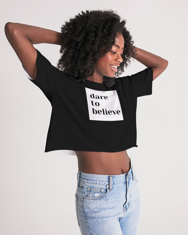 Dare To Believe Women's Lounge Cropped Tee