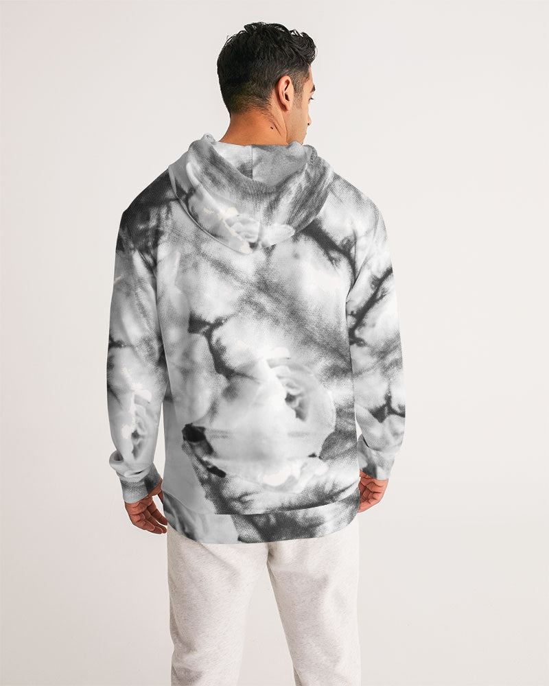 Gray Floral Evoblack Men's Hoodie