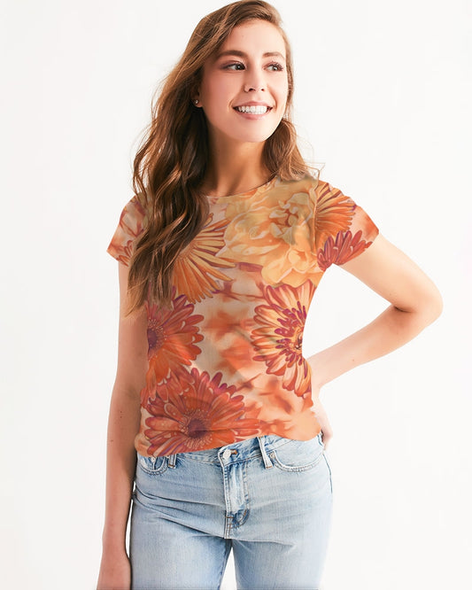 Orange Floral Evoblack Women's Tee