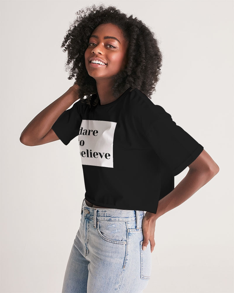 Dare To Believe Women's Lounge Cropped Tee