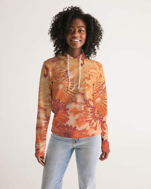 Orange Floral Evoblack Women's Hoodie