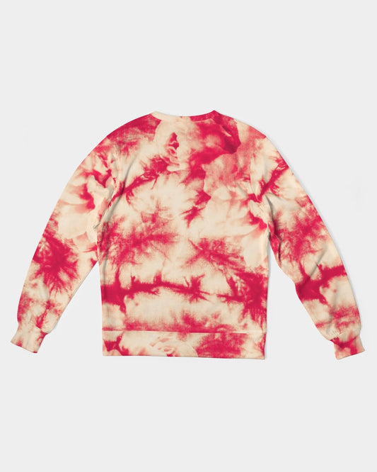 Red Floral Men's Classic French Terry Crewneck Pullover