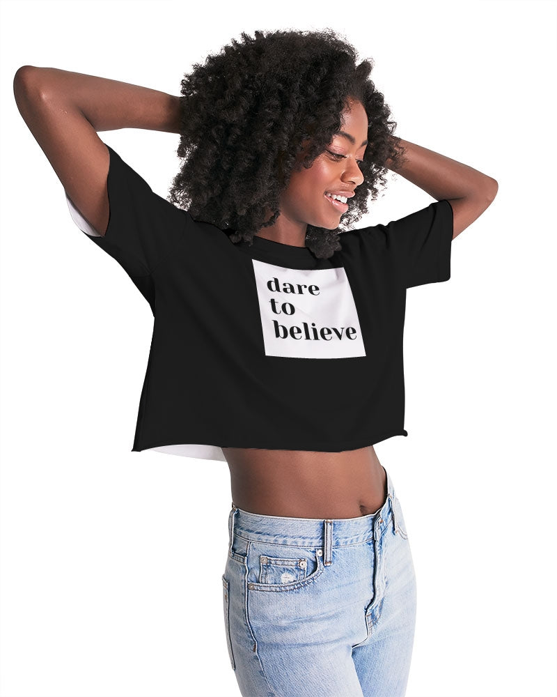 Dare To Believe Women's Lounge Cropped Tee